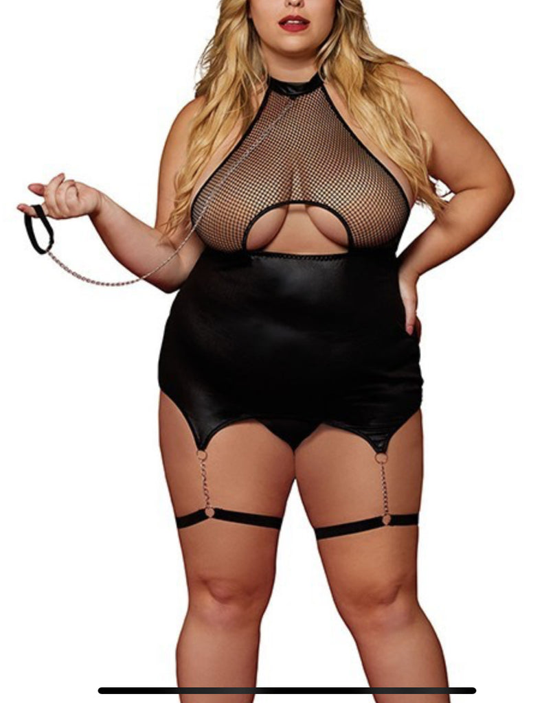 Dreamgirl WOW Sexy Faux-leather & Fishnet Lingerie Happy Feet Socks Dreamgirl WOW Sexy Faux-leather & Fishnet Lingerie Happy Feet Socks